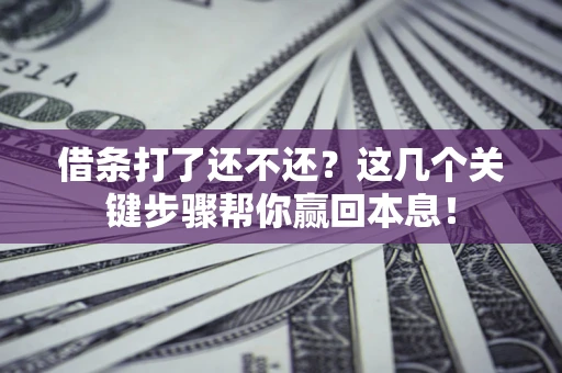 济南借条打了还不还？这几个关键步骤帮你赢回本息！