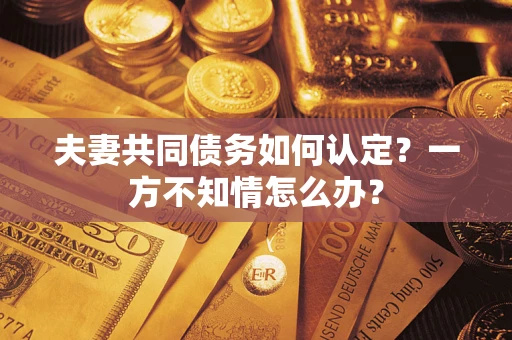 济南夫妻共同债务如何认定？一方不知情怎么办？