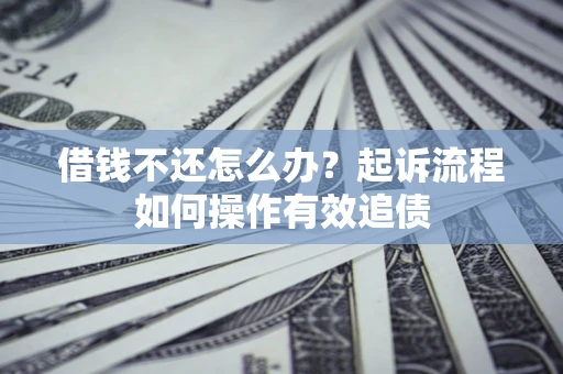 济南借钱不还怎么办？起诉流程如何操作有效追债