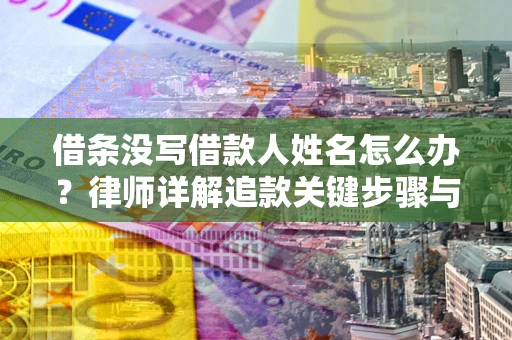 济南借条没写借款人姓名怎么办？律师详解追款关键步骤与证据链构建